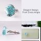 Clear and Turquoise Round Glass Cabinet Knobs